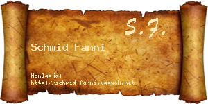 Schmid Fanni névjegykártya